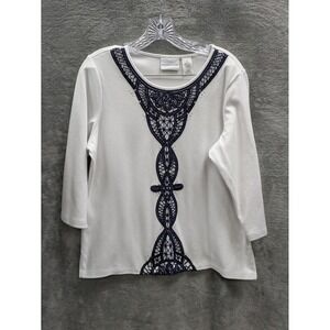 Women's Top Medium Lace Bib Embellished Preppy Coquette Twee‎ Resortwear Casual
